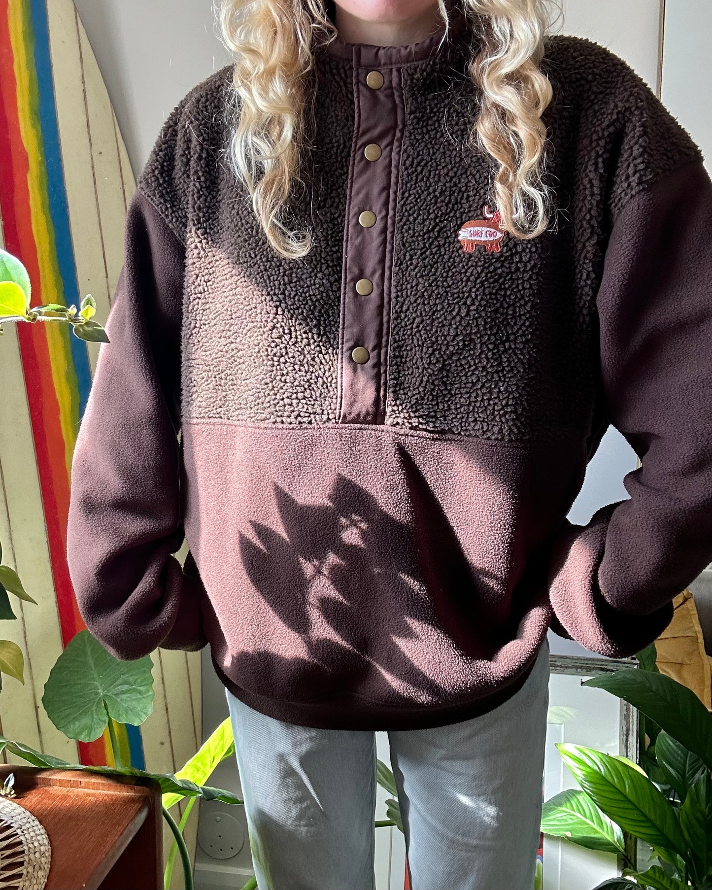 Retro fleece made in Scotland by a coldwater surfer girl