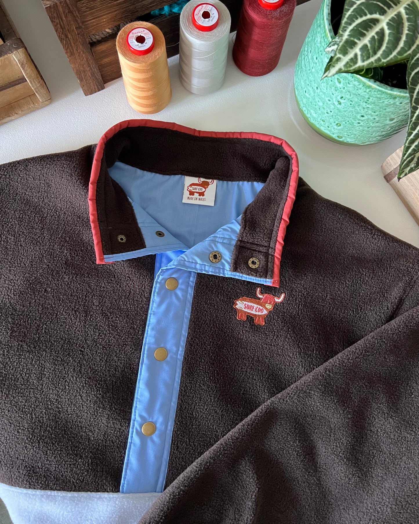 Brown and Light Blue