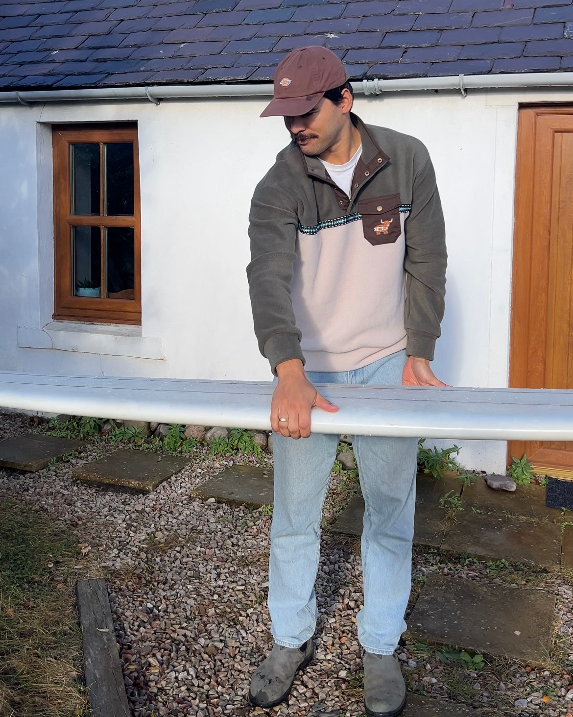 Green and Beige with Braid