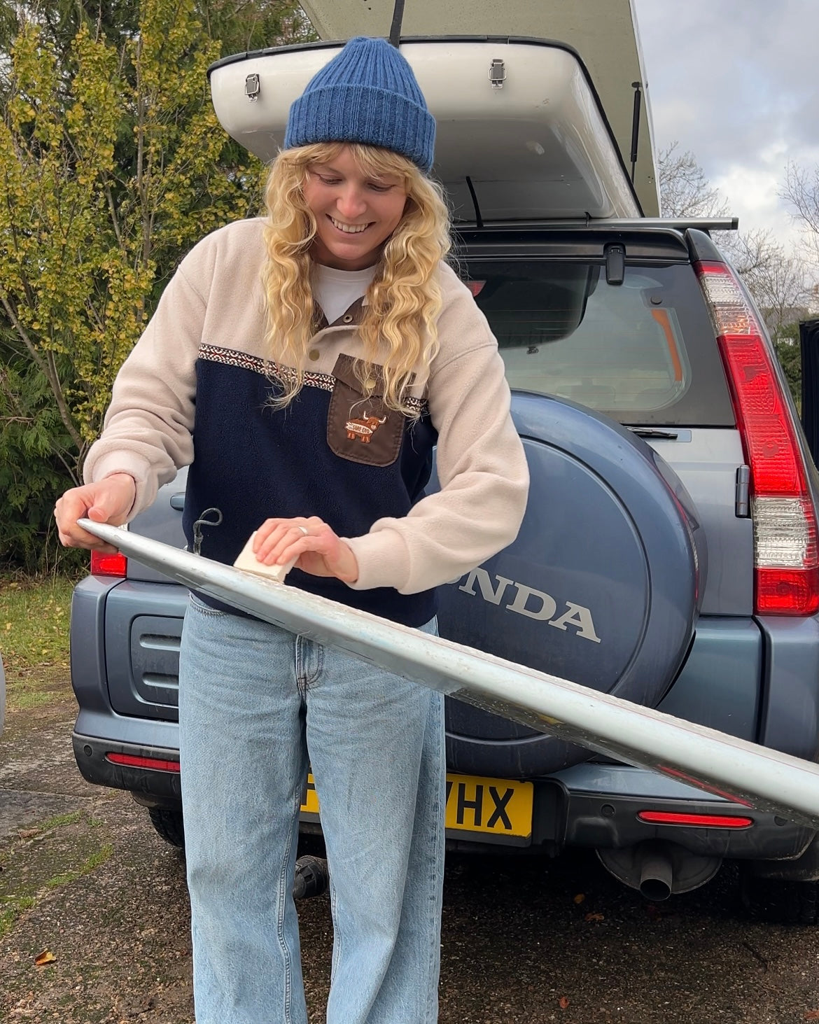 Beige and Navy with Braid