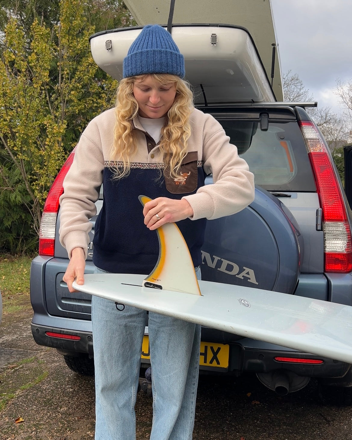 Beige and Navy with Braid