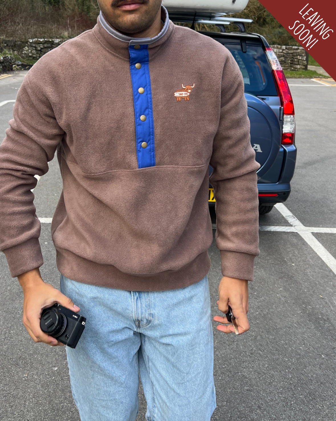Stock Light Brown and Cobalt