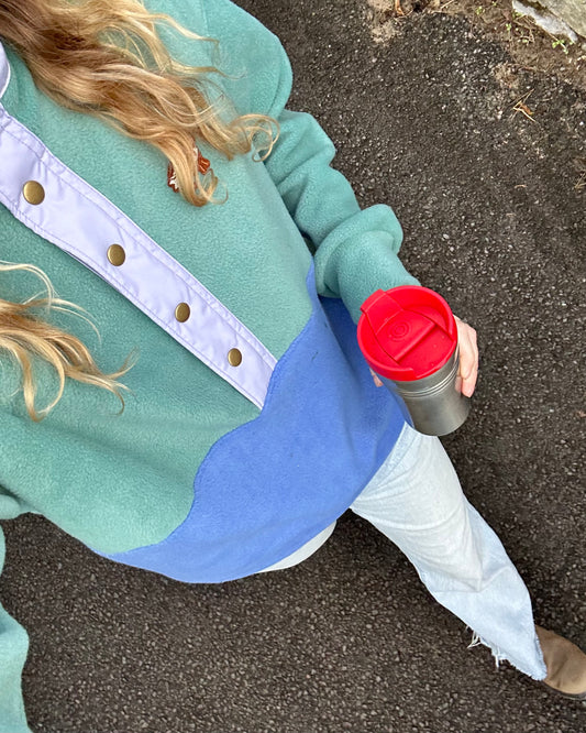 Retro fleece made in Scotland by a coldwater surfer girl