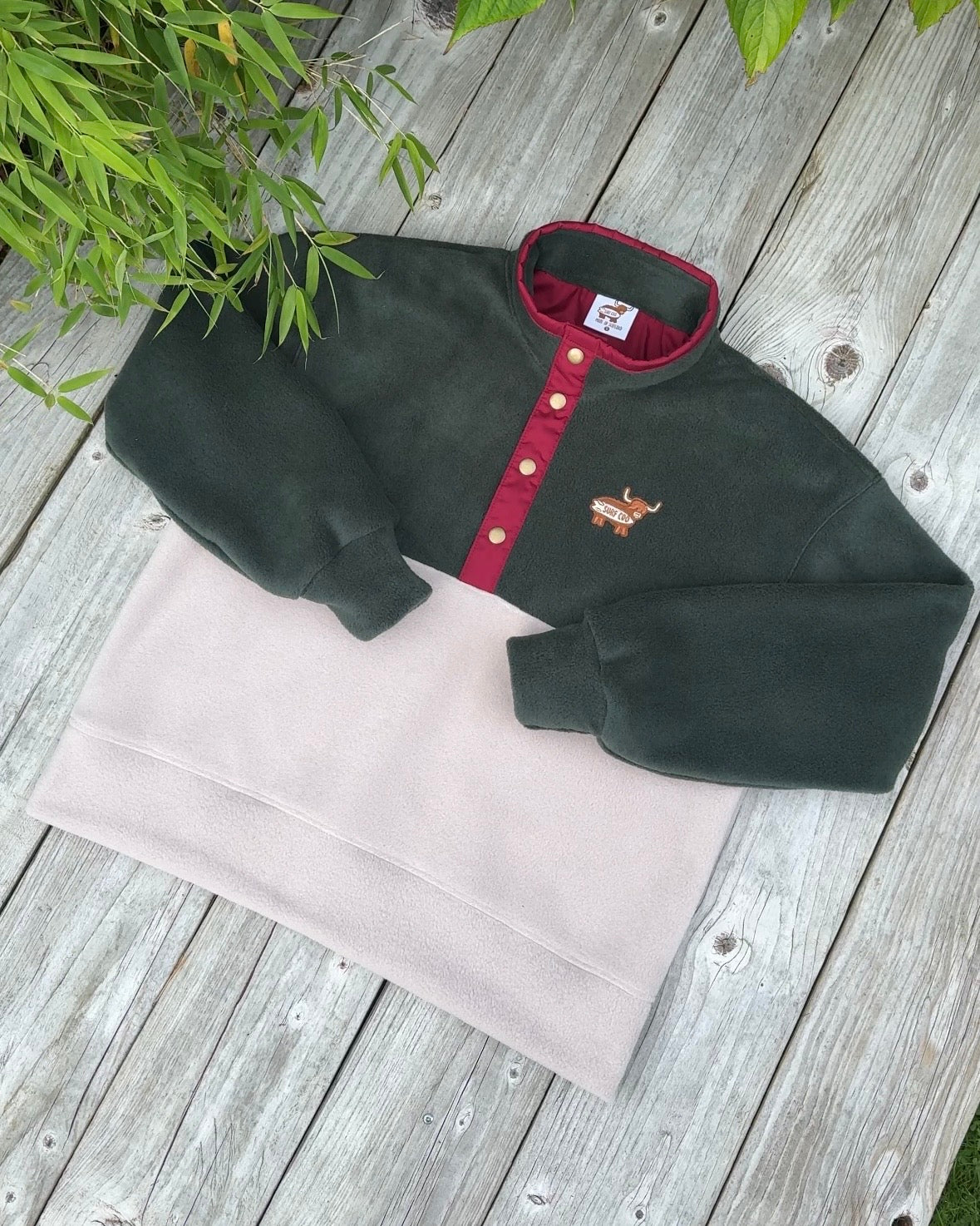 COMING SOON Dark Green and Beige Fleece