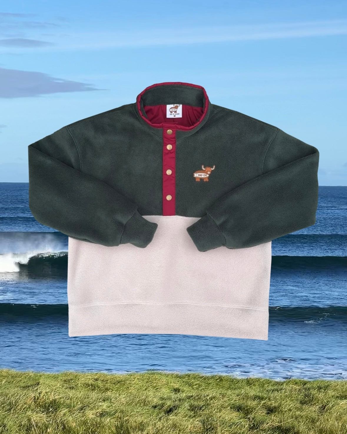 COMING SOON Dark Green and Beige Fleece