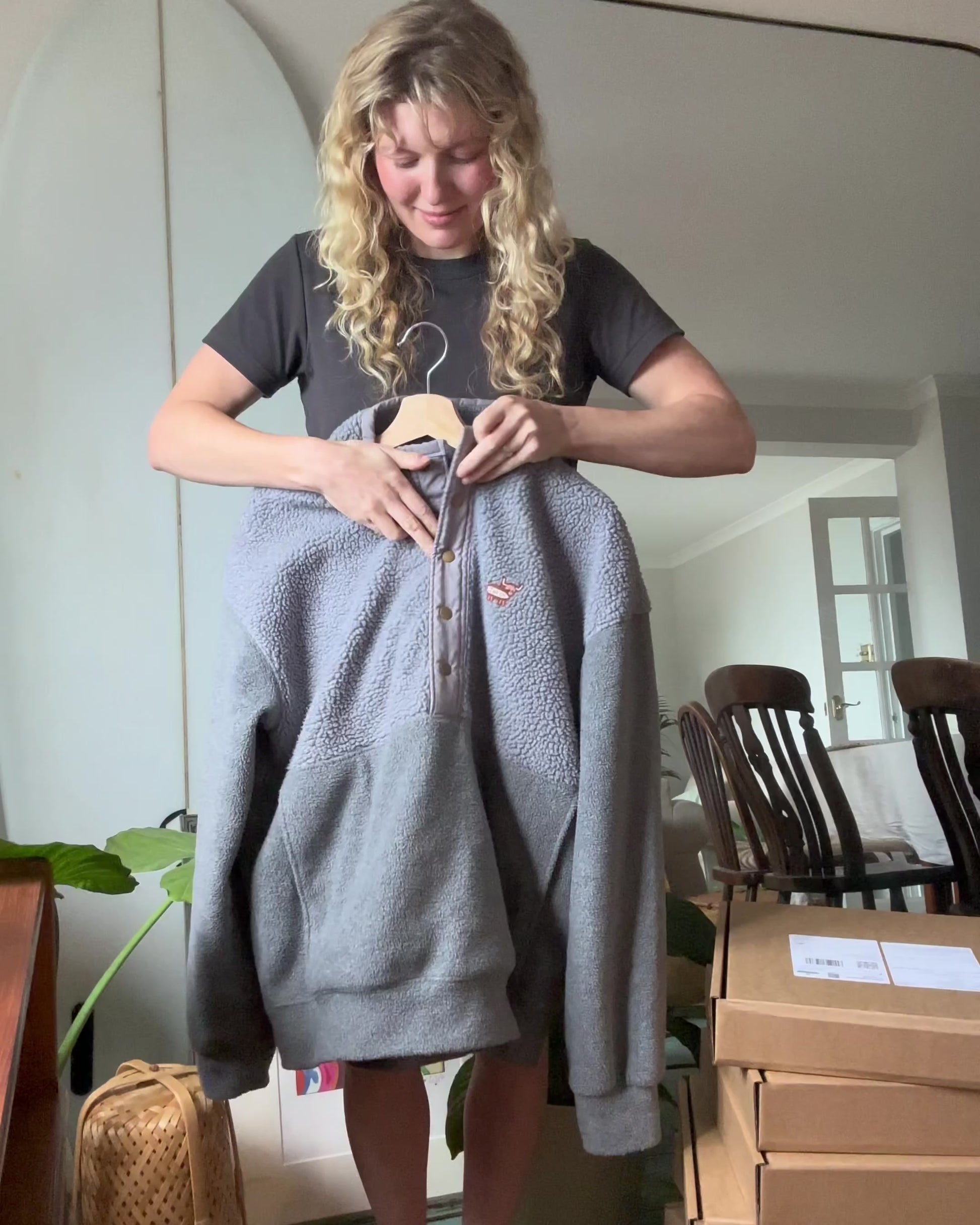 Retro fleece made in Scotland by a coldwater surfer girl